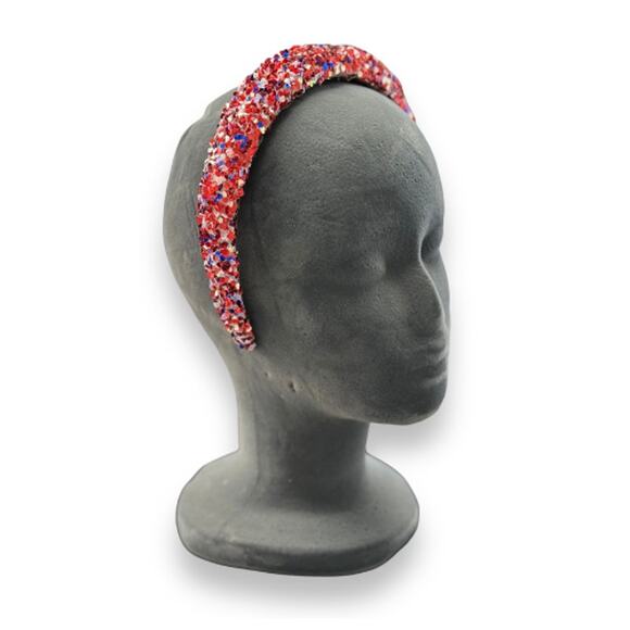 Red White and Blue Glitter Headband Red - Picture 2 of 2